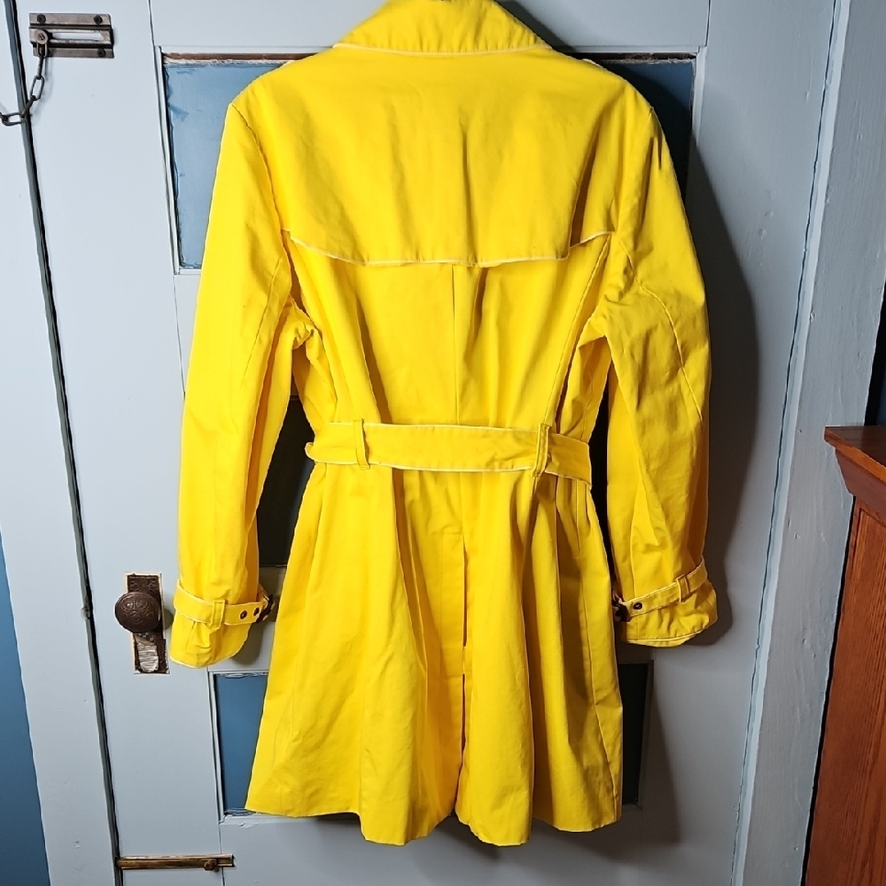 Gap Women’s Y2K Bright Yellow Double-Breasted Women's Trench Coat Xl - Picture 6 of 13